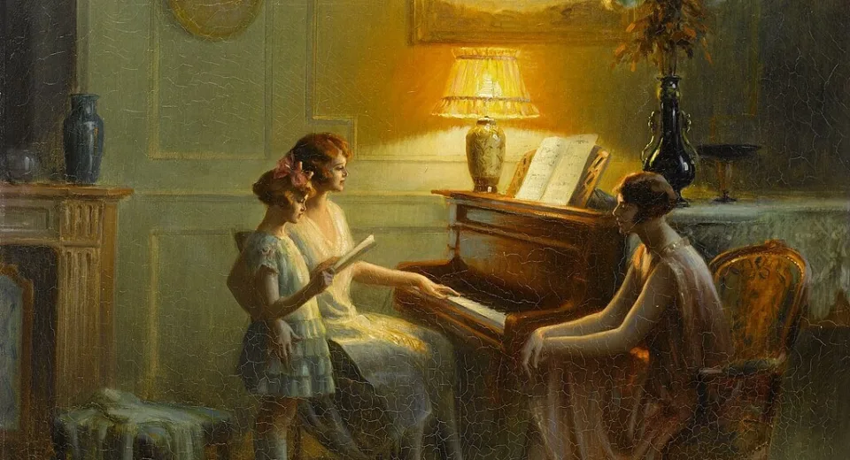 By the Piano by Delphin Enjolra